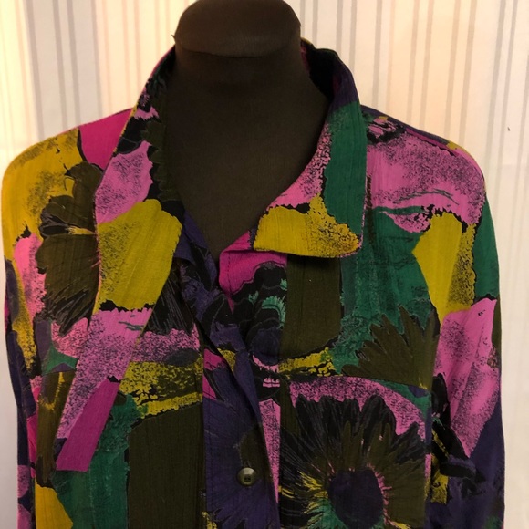 Raglan sleeve multi colored blouse - Picture 3 of 4